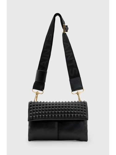 Кожена чанта AllSaints EZRA STUD CROSSBODY в черно W354XB