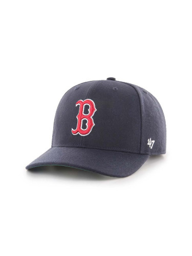 Шапка с козирка 47 brand MLB Boston Red Sox в тъмносиньо с апликация B-CLZOE02WBP-NY