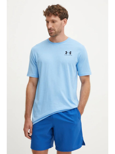 Тениска Under Armour SPORTSTYLE LEFT CHEST в синьо с изчистен дизайн 1326799