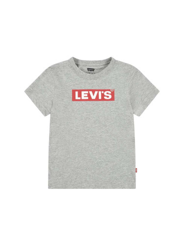 Детска тениска Levi's BOXTAB TEE в сиво с принт 8EJ764