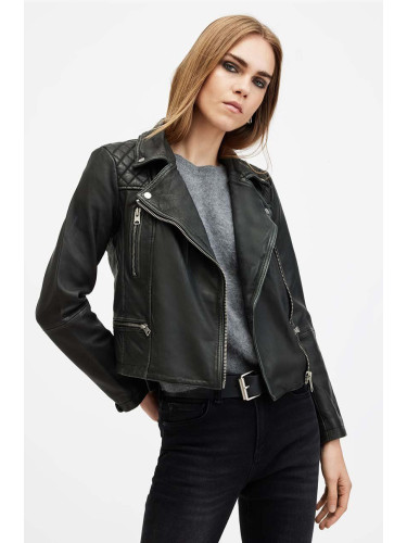 Кожено яке AllSaints CARGO BIKER в черно преходен модел W085LB