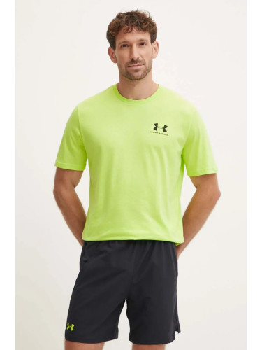 Тениска Under Armour SPORTSTYLE LEFT CHEST в зелено с изчистен дизайн 1326799