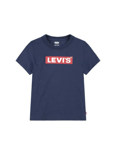 Детска тениска Levi's BOXTAB TEE в тъмносиньо с принт 8EJ764