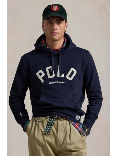 Суичър Polo Ralph Lauren в тъмносиньо с качулка с принт 710952040