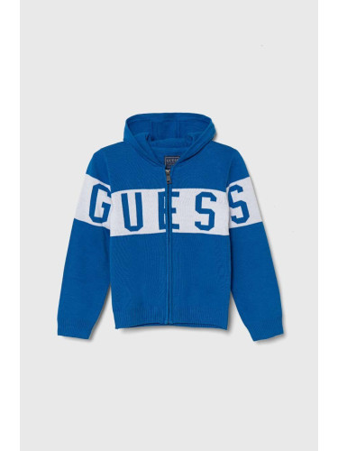 Детска памучна жилетка Guess в синьо N4YR01 Z2HH0