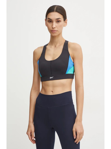 Спортен сутиен Reebok Lux Colourblock в черно с десен 100205636