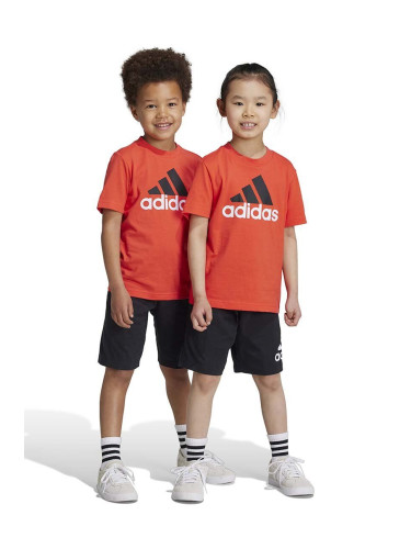 Детски памучен комплект adidas LK BL CO T SET в оранжево IV7448