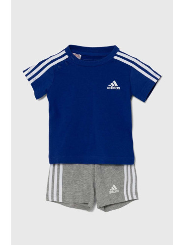 Детски памучен комплект adidas I 3S SPORT SET в синьо IV7393