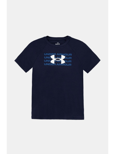 Детска тениска Under Armour B TECH WM LOGO SS в тъмносиньо с принт 1386819