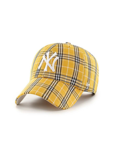 Шапка с козирка 47 brand MLB New York Yankees в жълто с десен B-BUGGN17IDS-HN