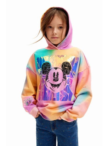 Детски памучен суичър Desigual MICKEY MOUSE с качулка с десен 24WGSK05