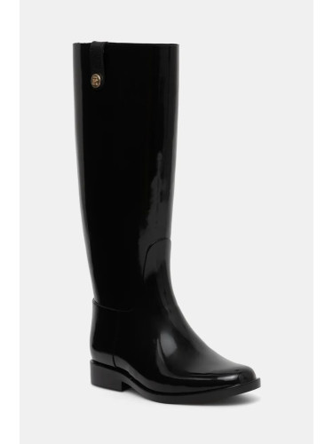 Гумени ботуши Tommy Hilfiger TH STUD RUBBER LONG RAINBOOT в черно FW0FW08185