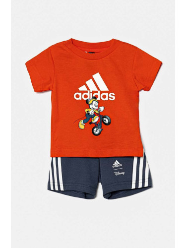 Бебешки памучен комплект adidas x Disney, I DY MM T SET в червено IV9648