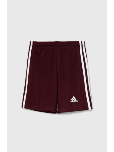 Детски къси панталони adidas Performance SQUAD 21 SHO в бордо с десен с регулируема талия GN8081