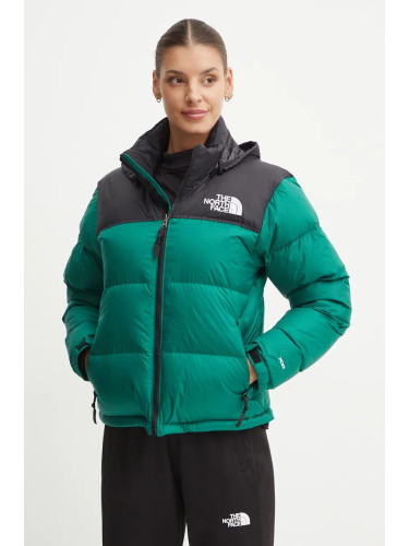 Пухено яке The North Face 1996 Retro Nuptse в зелено зимен модел NF0A3XEONL11