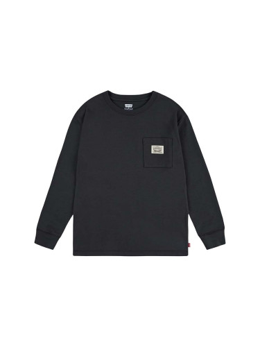 Детски суичър Levi's LONG SLEEVE POCKET TEE в черно с изчистен дизайн 8EL555