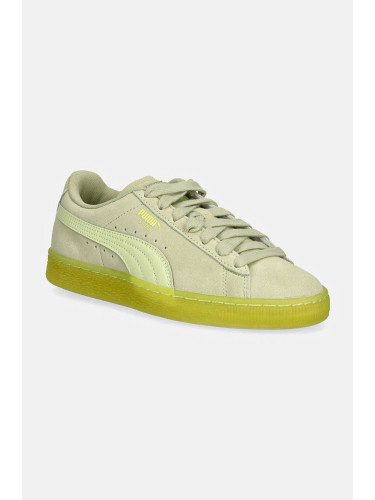 Велурени маратонки Puma Suede Classic Translucent в зелено 398818