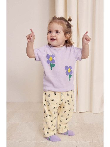 Бебешка тениска Bobo Choses Pansy Flower в лилаво 224AB025