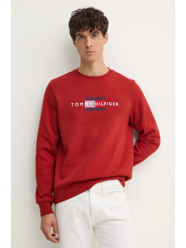 Суичър Tommy Hilfiger в червено с апликация MW0MW35541