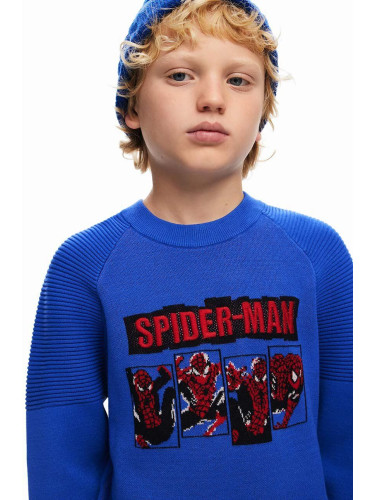 Детски суичър Desigual SPIDERMAN в синьо с апликация 24WBJF02