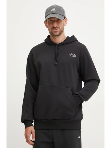 Суичър The North Face Hood Logo в черно с качулка с изчистен дизайн NF0A89EJJK31