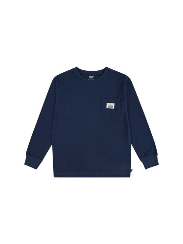 Детски суичър Levi's LONG SLEEVE POCKET TEE в тъмносиньо с изчистен дизайн 8EL555