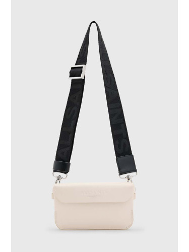 Кожена чанта AllSaints ZOE CROSSBODY в бежово W312XB