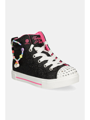 Детски високи кецове Skechers TWINKLE SPARKS в черно 314816L