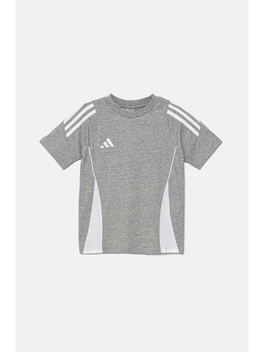 Детска памучна тениска adidas Performance TIRO24 SWTEEY в сиво IR9356