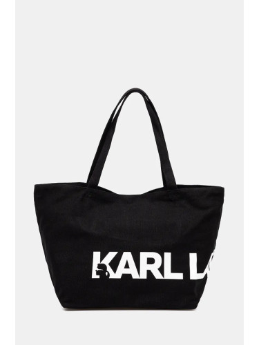 Памучна чанта Karl Lagerfeld в черно 246W3886