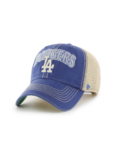 Шапка с козирка 47 brand MLB Los Angeles Dodgers в синьо с апликация B-TSCLA12LAP-JVB