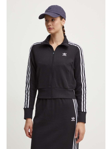 Суичър adidas Originals Knitted Track Top в черно с десен IY7278