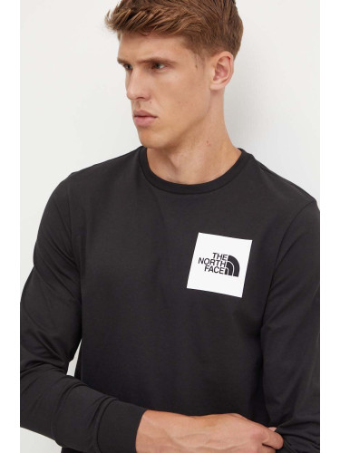 Блуза с дълги ръкави The North Face L/S Fine Tee в черно с принт NF0A8A6PJK31