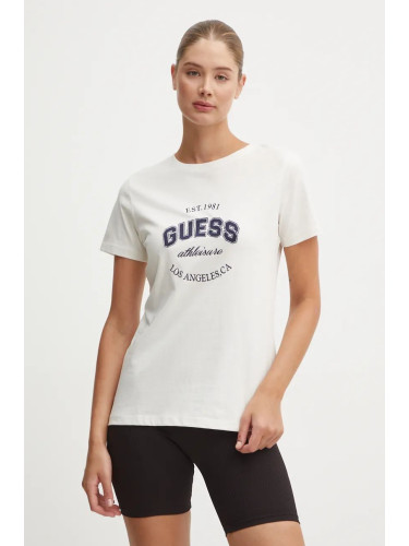 Памучна тениска Guess RAQUELLE в бежово V4BI17 K8FQ4