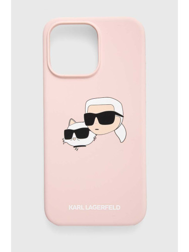 Кейс за телефон Karl Lagerfeld iPhone 15 Pro Max 6.7 в розово KLHMP15XSKCHPPLP