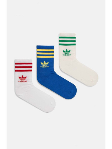 Чорапи adidas Originals (3 чифта) в бяло IX7512