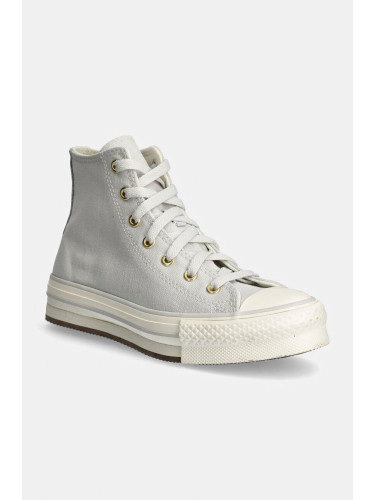 Детски високи кецове Converse CHUCK TAYLOR ALL STAR EVA LIFT в сиво A10382C