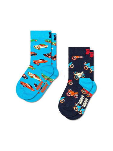 Детски чорапи Happy Socks Kids 2-Pack Cars Socks (2 чифта) в синьо P001474