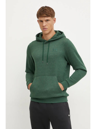 Суичър Under Armour Essential Fleece в зелено с качулка с принт 1373880