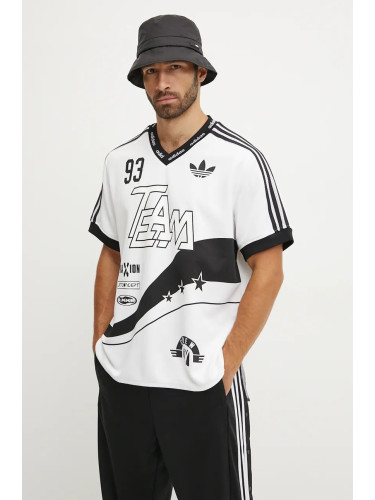 Тениска adidas Originals Team 93 Jersey в бяло с десен JN0808