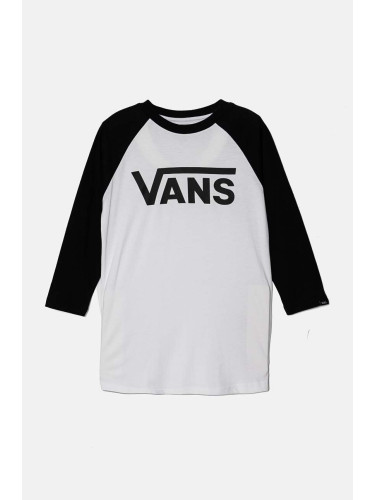 Детска блуза с дълги ръкави Vans CLASSIC RAGLAN в черно с десен VN0003P3BLK1