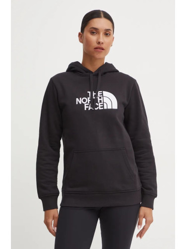 Суичър The North Face Drew Peak Pullover Hoodie в черно с качулка с апликация NF0A89EHJK31