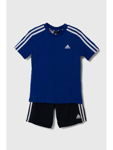 Детски памучен комплект adidas LK 3S CO T SET в синьо IJ6358