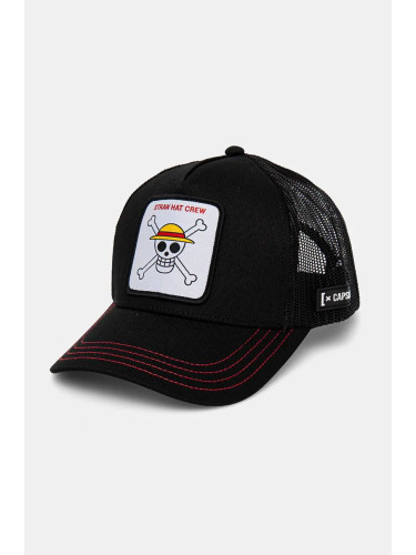 Детска шапка с козирка Capslab One Piece Capslab Trucker в черно с апликация CL.OP1.3.SKU2