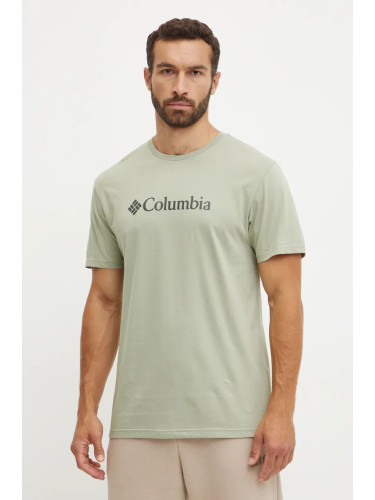 Тениска Columbia CSC Basic Logo в зелено с принт 1680053