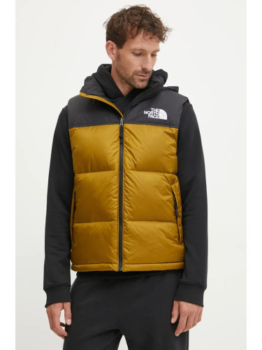 Пухен елек The North Face 1996 Retro Nuptse мъжки в зелено зимен модел NF0A3JQQ5HO1