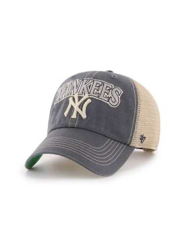 Шапка с козирка 47 brand MLB New York Yankees в тъмносиньо с апликация B-TSCLA17LAP-VN