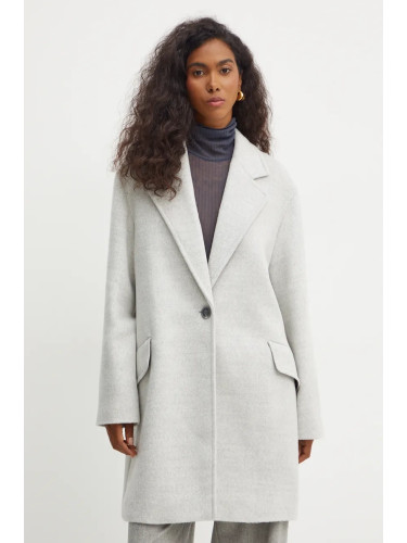 Палто с вълна Boss Orange в сиво преходен модел с уголемена кройка 50518564