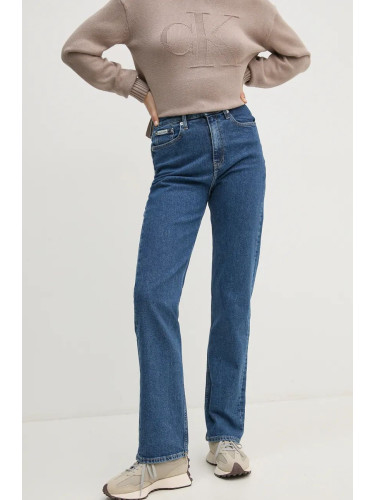 Дънки Calvin Klein Jeans с висока талия J20J224033