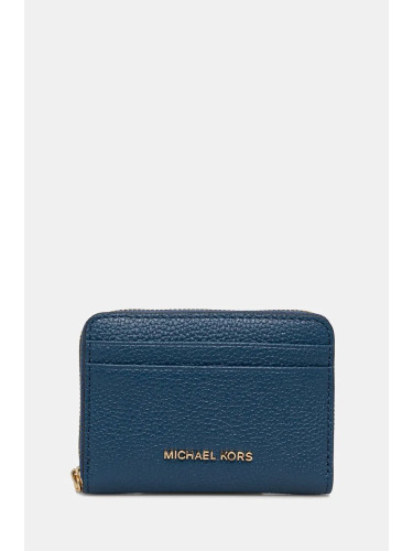 Кожен портфейл MICHAEL Michael Kors дамски в синьо 32T4GJ6Z5L